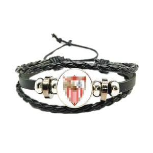 <span class=keywords><strong>UEFA</strong></span> <span class=keywords><strong>Champions</strong></span> <span class=keywords><strong>League</strong></span>, logotipo del club de fútbol europeo, pulsera de cuerda de cuero ajustable tejida con gema de tiempo - Product Image 5