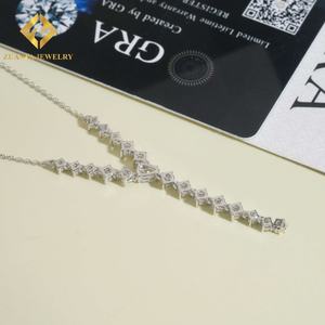 Iced Out <b>Moissanite</b> <b>Necklace</b> Pass Diamond Tester 925 Sterling Silver Pear Cut Diamond <b>Moissanite</b> <b>Necklace</b> - Product Image 3