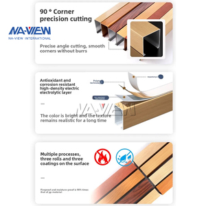 Hiện Đại Nhôm Bằng Gỗ Hạt Vách Ngăn Trần Hệ Thống Kim Loại Trang Trí Treo Dải Trần Gạch Cho Phòng Trưng Bày Nghệ Thuật Chống Cháy - Product Image 4