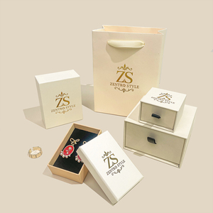 Custom Logo Eco-Friendly Paper Jewelry <b>Boxes</b> for Rings <b>Earrings</b> and Necklaces Premium <b>Gift</b> Packaging - Product Image 5