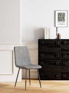 طاولة طعام حديثة من الزجاج المقسى أرجل خشبية مائلة مستقيمة - Product Image 4