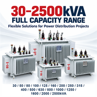 Transformateur de distribution triphasé immergé dans l'huile, puissance nominale 250 KVA, 10/10,5/11 kV vers 400 V, 50/60 Hz, ONAN, cuivre/aluminium, personnalisable
