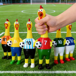 Jouet anti-stress poulet hurlant en PVC, maillot de football, jouet à presser pour enfants, jouet sensoriel - Product Image 2