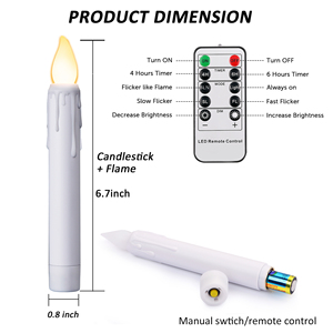 Led taper nến trắng Flameless 17cm nến với từ xa bền cho kệ sách và lớp phủ hiển thị - Product Image 4