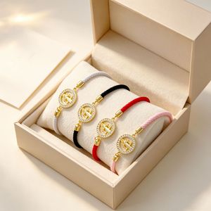 Pulseras Ajustables <span class=keywords><strong>de</strong></span> Cuerda Trenzada Clásica con Incrustaciones <span class=keywords><strong>de</strong></span> Circonio, Bañadas en Oro <span class=keywords><strong>de</strong></span> 18K, con Árbol <span class=keywords><strong>de</strong></span> <span class=keywords><strong>la</strong></span> <span class=keywords><strong>Vida</strong></span> y Jesús - Product Image 4