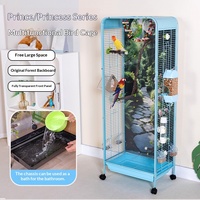 Cage à oiseaux élégante et luxueuse, transparente, avec grand cadre en fer, plateau en plastique, durable et écologique, pour perruches et calopsittes