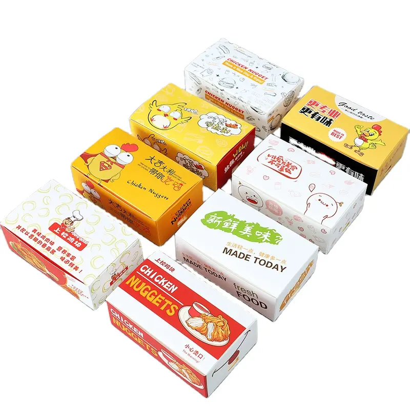 Factory Delicious Food Boat Packaging boxes Folding Chicken Wings Boat Fried Chicken Snacks Snacks Assortment Paper Box