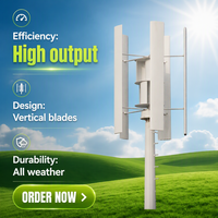 Éolienne verticale robuste de 50 kW, 380 V, pales en aluminium, IP54, installation facile, CE