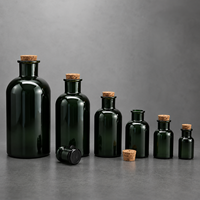 Flacon à réactifs en verre vert foncé avec bouchon en liège naturel 30ml 60ml 125ml 250ml 500ml 1000ml Échantillon de laboratoire opaque