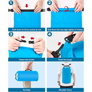 Waterdichte Droge Tas 5l Capaciteit Waterdichte Tas Met Enkele Riem En Hoge Capaciteit Crossbody Tas Met Reddingsfluitje Voor Watersport - Product Image 3