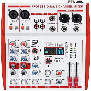 <span class=keywords><strong>Mezclador</strong></span> de Audio USB Profesional NGVM MW-4 de 4 Canales con Alimentación Phantom de 48V, Portátil para DJ/En Vivo/Grabación/Canto Karaoke - Product Image 1