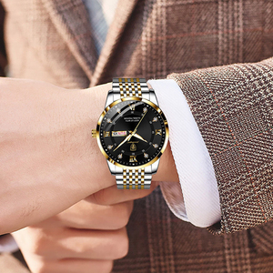 Reloj de Hombre Cronógrafo de Moda Casual Nuevo 836 con Correa de Acero Inoxidable, Cuarzo Empresarial Resistente al Agua y Manecillas Luminosas - Product Image 6