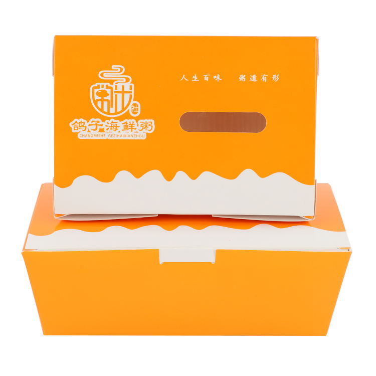 Orange Hotdog Box Disposable Food Container Takeaway Hot Dog Tray Hot Dog Packaging treat Paper BoxPopular