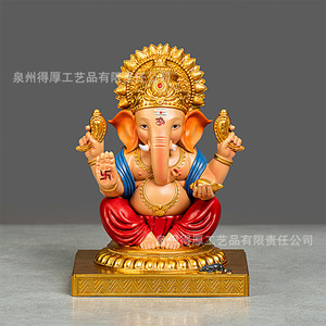 รูปปั้นพระพิฆเนศเรซิ่นอินเดีย รุ่น DHX 001 ของตกแต่งบ้านสไตล์ศิลปะ ของขวัญ - Product Image 1