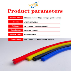 200 शिकन 5kv 15kv 20kv 30kv 50kv tinned तांबे के कंडक्टर को फंसे हुए सिलिकॉन इन्सुलेट उच्च वोल्टेज इग्निशन केबल स्पार्क तार - Product Image 2