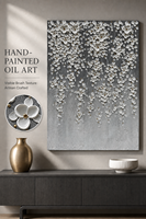 Peinture à l'huile 3D texturée, nature morte, faite à la main, encadrée de luxe, sur toile, avec support en bois, pour salon et chambre à coucher