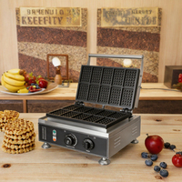 Machine à gaufres belges carrées antiadhésives 10 pièces, 1550W, 110V/220V, avec contrôle de la température et de la minuterie, pour usage commercial, hôtelier et domestique