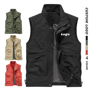 Gilet multi-poches respirant pour homme avec logo personnalisé, <span class=keywords><strong>veste</strong></span> <span class=keywords><strong>sans</strong></span> manches pour sports <span class=keywords><strong>de</strong></span> plein air, gilet <span class=keywords><strong>de</strong></span> pêche pour homme - Product Image 1