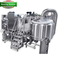 Chaîne de production de bière 1000L 10HL en acier inoxydable à quatre cuves, équipement de micro-brasserie, machine de brassage de bière