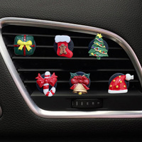 Désodorisant de voiture de la série Noël, en résine aromatique, parfum naturel, clip pour grille d'aération de voiture, décoration