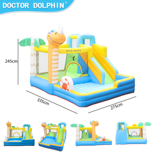 Château gonflable Dr Dauphin <span class=keywords><strong>Dinosaure</strong></span> <span class=keywords><strong>Basket</strong></span>-ball Super Glissade Amusant pour enfants 335x275x245cm 3 personnes - Product Image 5
