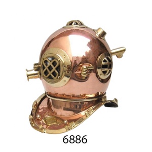 Casque complet de plongée sous-marine et snorkeling, en laiton, vernis en laiton, marque V, décoration de collection, toutes les réunions - Product Image 3