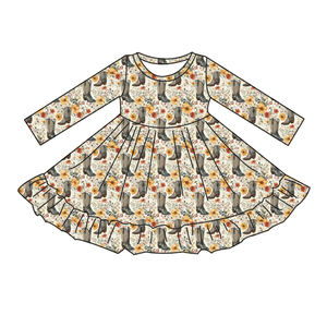 ชุดเดรสเด็กผู้หญิงแขนยาวพิมพ์ลายตามสั่ง ผ้าไหมนม ระบายอากาศได้ดี สวมใส่สบาย เหมาะสำหรับงานเทศกาล หมุนได้ - Product Image 3