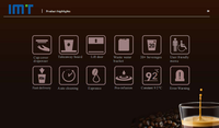 Distributeur automatique de grains de café IMT eau froide acceptant la carte de crédit paiements de pièces de monnaie et de code QR matériau en acier et en métal