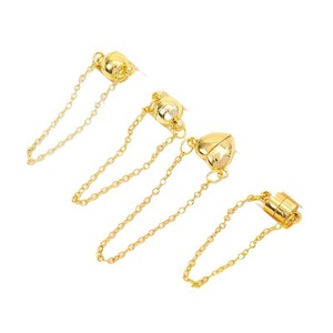 Cierre Magnético con Cadena, Hebilla de Joyería de Cobre Chapado en Oro, Forma de Esfera B104B - Product Image 5