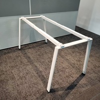 Cadre de table métallique extensible, base de bureau rétractable à pieds inclinés, pied télescopique en métal blanc thermolaqué pour bureau