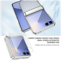 Funda Plegable de Lujo Electrochapada para Samsung Galaxy Z Flip 8 7, con Cobertura Total de la Bisagra, a Prueba de Golpes, Antiarañazos, de Vidrio Templado