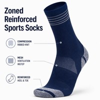 Chaussettes de sport renforcées pour femmes, avec ventilation en maille, compression talon-orteils, athlétiques, OEM en gros
