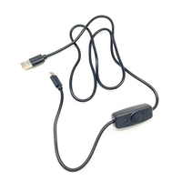 Câble d'alimentation USB 2.0 A mâle à type C avec interrupteur marche/arrêt pour lumière LED