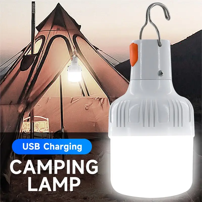 Emergency Light USB Rechargeable Outdoor LED Bulbs Easy Installation 30W Camping Fishing Portable Night Light