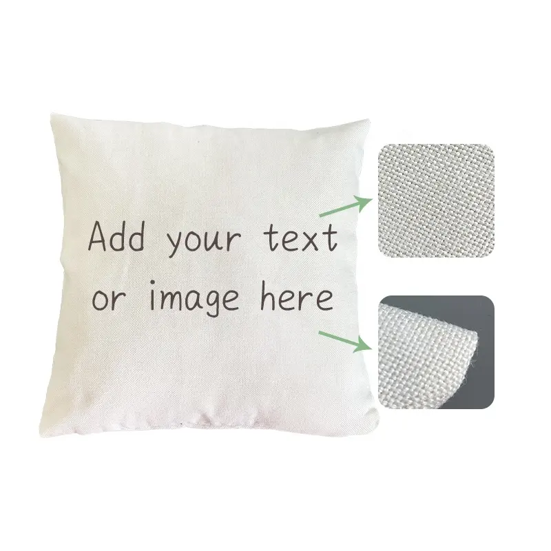 pillow cover 100% Polyester cotton feeling white polyester pillow case with zipper and pocket for White Sublimation Transfer