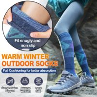Chaussettes de ski et de snowboard OEM en laine mérinos pour l'hiver, chaudes et thermiques, pour femmes et hommes