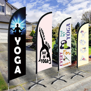 Không có cực tùy chỉnh lông swooper cho tập luyện ngoài trời, các sự kiện Polyester Banner Yoga Studio thể dục Câu lạc bộ quảng cáo lông cờ - Product Image 4