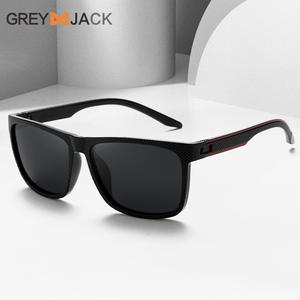 Lunettes de soleil pour homme Grey Jack, monture carrée, verres polarisés PC UV400, pour sports de plein air, branches Slingshot, noires - Product Image 2