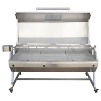 Rôtissoire à Gaz Tournante avec Gril à Capuche - Style Propane Charbon Santa Maria pour l'Agneau et le Cochon Rôtis, Barbecue Industriel