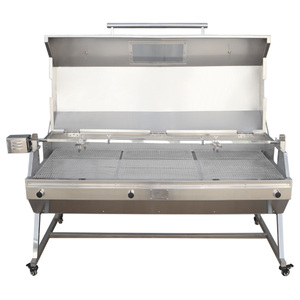 Lò nướng quay xiên gas có nắp che - kiểu Santa Maria dùng gas hoặc than, chuyên nướng thịt cừu, thịt heo, BBQ công nghiệp - Product Image 4