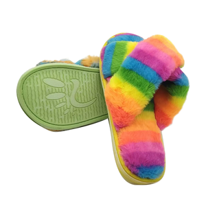 <span class=keywords><strong>Ciabatte</strong></span> da donna all'ingrosso punta aperta <span class=keywords><strong>con</strong></span> pantofole da casa antiscivolo a strisce di colore morbido - Product Image 3