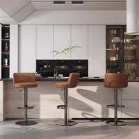 Tabouret de bar moderne de luxe en fer, hauteur réglable, dossier pivotant, pour extérieur, hôtel, maison, bar, réception, mobilier sur mesure, vente en gros