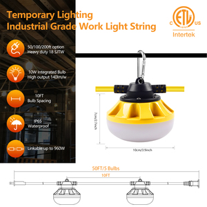 7000 Lumens ETL Linkable 50ft 50w Construction String Light 50w Work String Light - Product Image 5