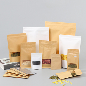 Nhà máy tùy chỉnh in ống đồng nhai kẹo cao su gói Kraft nâu đứng lên túi có cửa sổ và dây kéo cho thực phẩm - Product Image 6