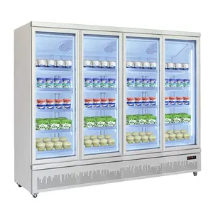 4 glass door commercial cold meat cold room used flower cooler vertical glass display freezer