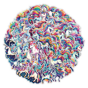 <span class=keywords><strong>HOYO</strong></span> 50Pcs/Set Pegatinas de Unicornio, Calcomanías de Vinilo Impermeables de Caballo Mágico con Cuernos de Criatura Mítica para Niños, Adolescentes y Guitarras - Product Image 4