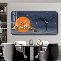 Jam Dinding Kalender Rusa Modern Kustom Grosir, Seni Dinding Ruang Makan, Dekorasi Rumah Nordik, Lukisan Kristal Porselen Mewah