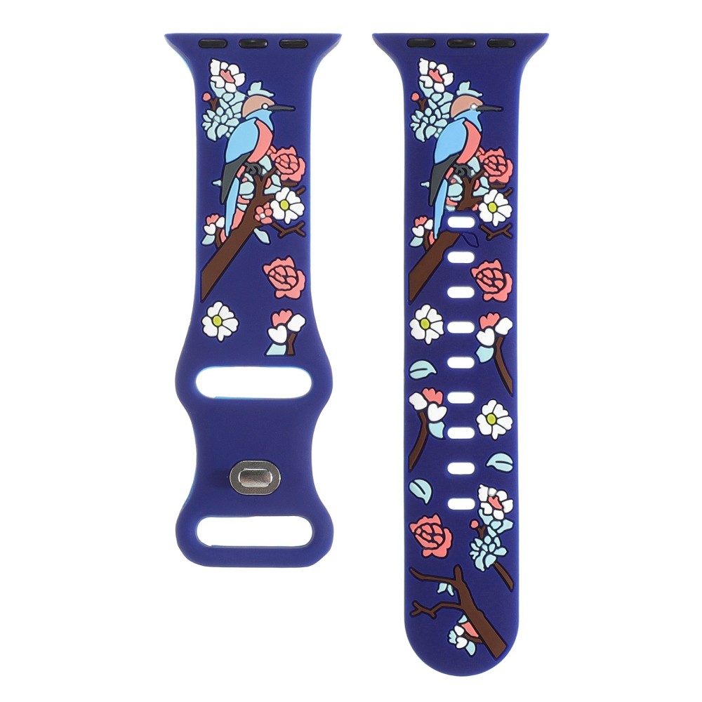 oiseau floral coloré bleu