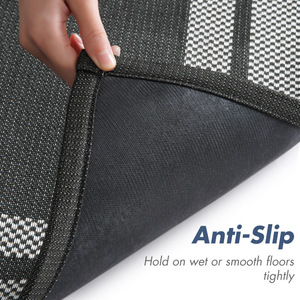 Anti-Slip Door Mat Rectangle Geometric Pattern Polyester Fiber Home Use Non Slip Absorbent Modern Minimalist Style - Product Image 1