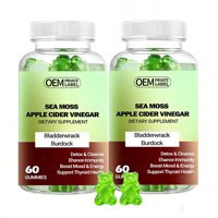 Gummies de mousse de mer OEM : Compléments pour le soutien immunitaire, la digestion et la santé intestinale avec fucus vésiculeux et racine de bardane